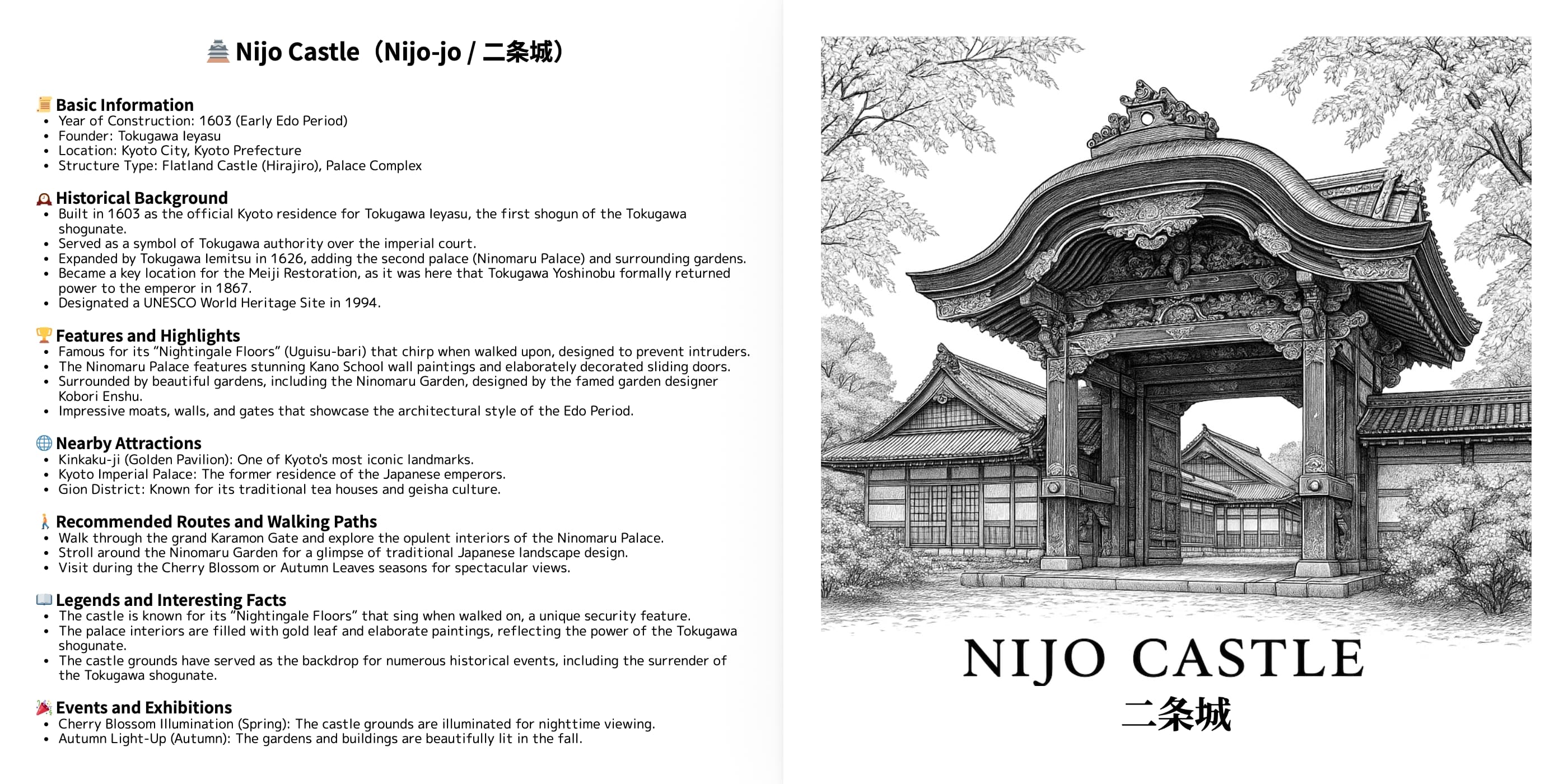 Castles of Japan – Enjoying Japanese Castles through Coloring sample 3