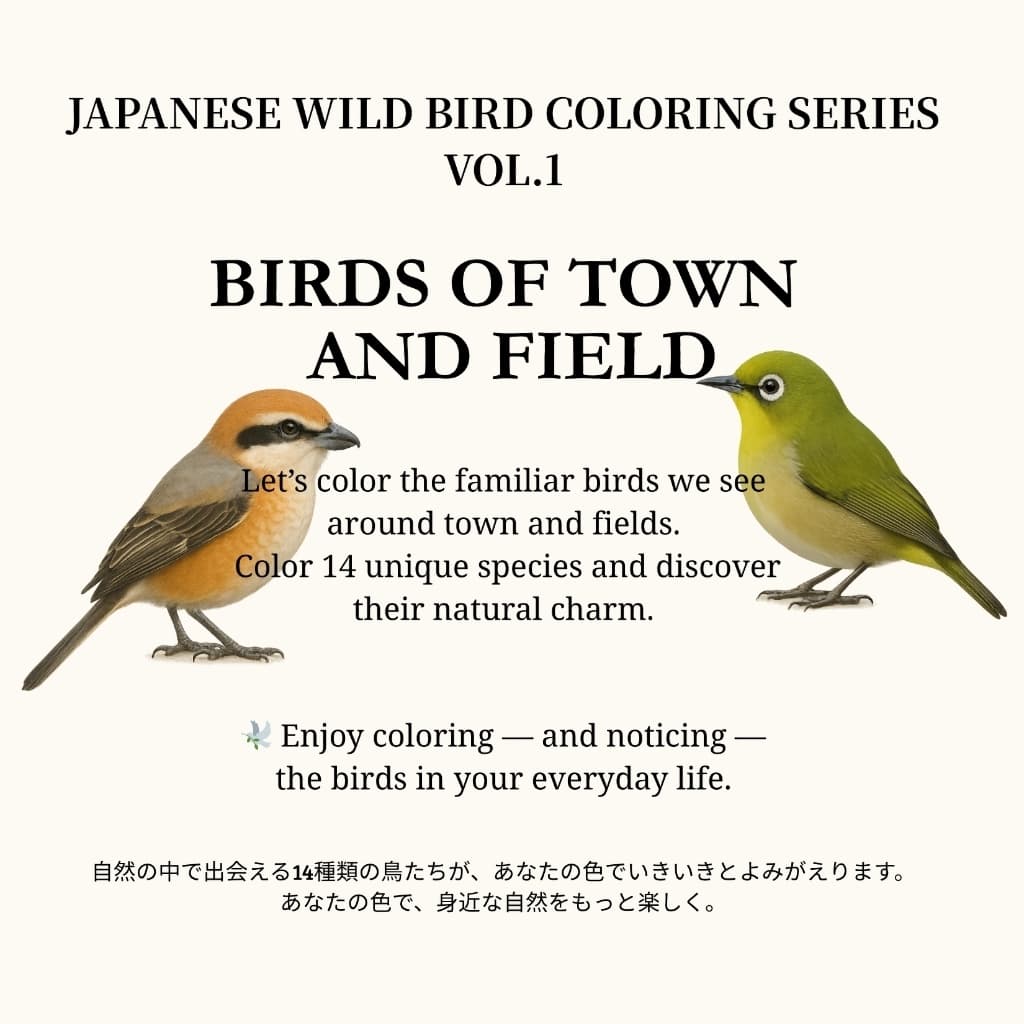 日本の野鳥ぬりえシリーズ Vol.1(まちと畑の鳥たち)
